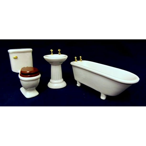 1//12 Dollhouse Miniature Porcelain Water Pot Washbasin Bathroom Accessories